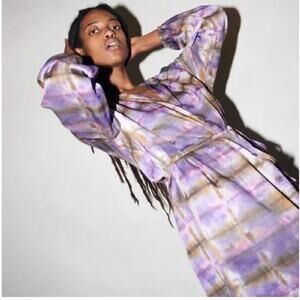 Raquel Allegra Tie Dye Plaid Dress